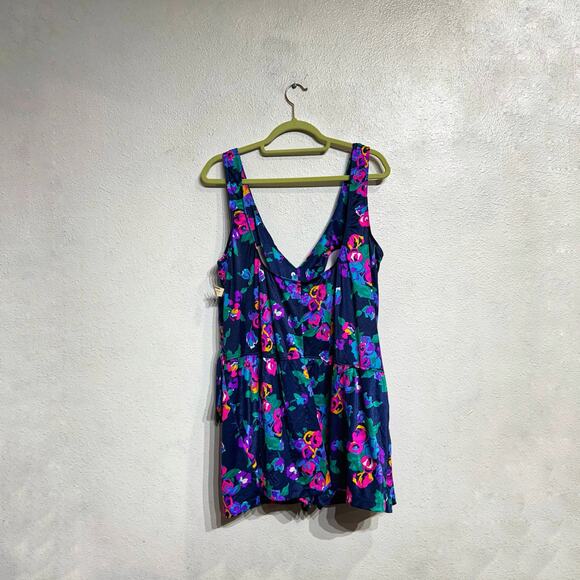 Maxine of Hollywood Navy Floral Vintage Swim Suit Sz 26W NWT - Picture 8 of 10